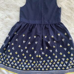 Nautica Navy Blue Sailboat Print Kids Dress